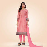 Sky Blue and Crimson Pink Women's Premium Silk Chiffon Small Butty School Uniform Salwar Kameez Sky Blue and Crimson Pink Women's Premium Silk Chiffon Small Butty School Uniform Salwar Kameez