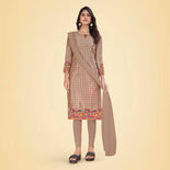 Taupe and Multi Color Women's Premium Silk Chiffon Eyecatchers School Teacher Uniform Salwar Kameez Taupe and Multi Color Women's Premium Silk Chiffon Eyecatchers School Teacher Uniform Salwar Kameez