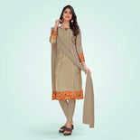 Taupe and Multi Color Women's Premium Silk Chiffon Eyecatchers School Teacher Uniform Salwar Kameez Taupe and Multi Color Women's Premium Silk Chiffon Eyecatchers School Teacher Uniform Salwar Kameez