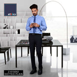 Dotted Blue Office Uniform Shirt And Navy Blue Trousers Unstitched Fabrics Set Dotted Blue Office Uniform Shirt And Navy Blue Trousers Unstitched Fabrics Set