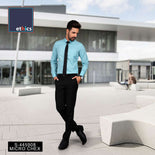 Sea Green Micro Chex Office Uniform Shirt And Black Trousers Unstitched Fabrics Set Sea Green Micro Chex Office Uniform Shirt And Black Trousers Unstitched Fabrics Set