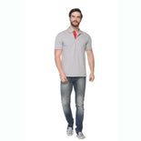 Men's Solid Cotton Blend Regular Fit Polo Neck Half Sleeve Highline T-Shirt Men's Solid Cotton Blend Regular Fit Polo Neck Half Sleeve Highline T-Shirt