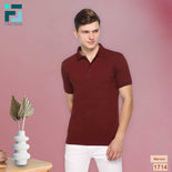 Men's Solid Cotton Blend Regular Fit Polo Neck Half Sleeve Fastees T-Shirt Men's Solid Cotton Blend Regular Fit Polo Neck Half Sleeve Fastees T-Shirt
