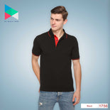 Men's Solid Cotton Blend Regular Fit Polo Neck Half Sleeve Highline T-Shirt Men's Solid Cotton Blend Regular Fit Polo Neck Half Sleeve Highline T-Shirt