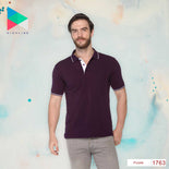 Men's Solid Cotton Blend Regular Fit Polo Neck Half Sleeve Highline T-Shirt Men's Solid Cotton Blend Regular Fit Polo Neck Half Sleeve Highline T-Shirt