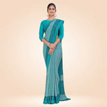 Choco Brown Women's Premium Italian Silk Small Butty School Uniform Saree  Choco Brown Women's Premium Italian Silk Small Butty School Uniform Saree