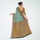 Cardemon and Multi Color Women's Premium Silk Chiffon Eyecatchers Nurses Uniform Saree Cardemon and Multi Color Women's Premium Silk Chiffon Eyecatchers Nurses Uniform Saree