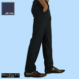 Men's Plain Navy Blue Comfort Fit Formal Trousers For Corporate Uniforms  Men's Plain Navy Blue Comfort Fit Formal Trousers For Corporate Uniforms