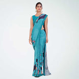 Grey and Pink Women's Premium Italian Silk Digital Print Taj Hotel Uniform Sarees With Blouse Piece Grey and Pink Women's Premium Italian Silk Digital Print Taj Hotel Uniform Sarees With Blouse Piece