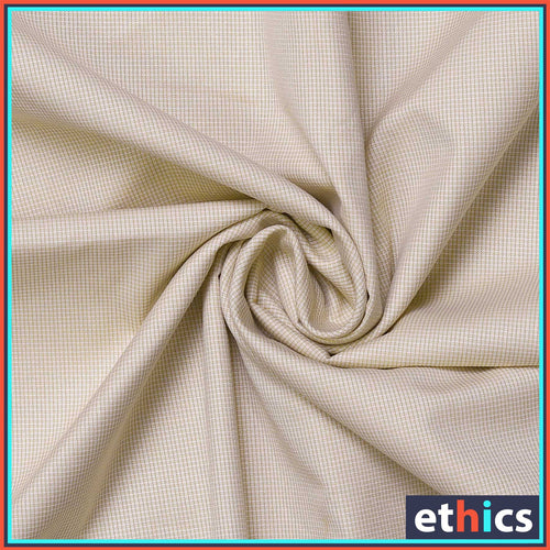 Beige Micro Chex Men's Corporate Uniform Shirts For Office Staff  Beige Micro Chex Men's Corporate Uniform Shirts For Office Staff