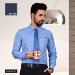 Blue Formal Men's Uniform Shirt For Corporate Office Staff