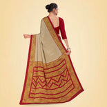 Onion Pink and Brown Women's Premium Italian Silk Plain Gaala Border School Uniform Saree Onion Pink and Brown Women's Premium Italian Silk Plain Gaala Border School Uniform Saree