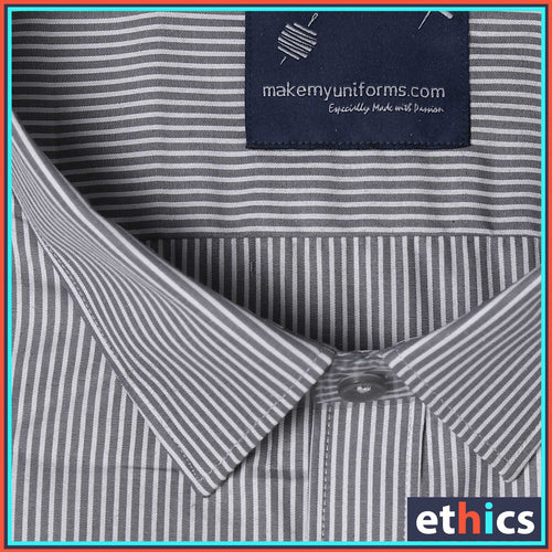 Gray Stripes Mens Formal Work Wear Uniform Shirts For Corporate Office  Gray Stripes Mens Formal Work Wear Uniform Shirts For Corporate Office