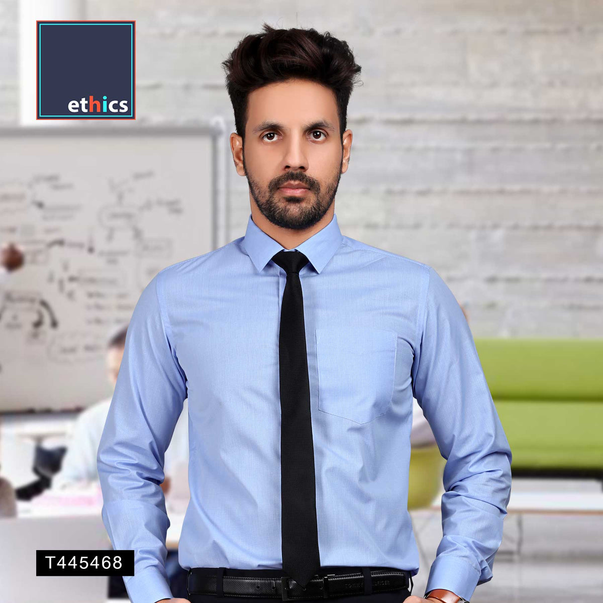 Light Blue Plain Corporate Uniforms Shirts For Office Staff Uniform Sarees