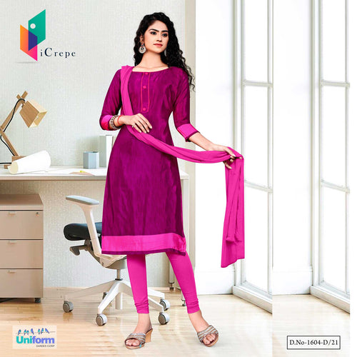 Majenta Dark Pink Women's Premium Italian Silk Crepe Institution Uniform Salwar Kameez  Majenta Dark Pink Women's Premium Italian Silk Crepe Institution Uniform Salwar Kameez