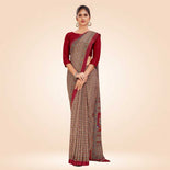 White and Navy Blue Women's Premium Italian Silk Paisley Print Teachers Uniform Sarees With Blouse Piece  White and Navy Blue Women's Premium Italian Silk Paisley Print Teachers Uniform Sarees With Blouse Piece