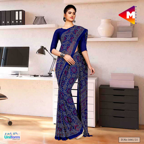 Navy Blue Premium Georgette Bandhej Print Religious Ocassions Sarees For Rajasthani Bandhani  Navy Blue Premium Georgette Bandhej Print Religious Ocassions Sarees For Rajasthani Bandhani