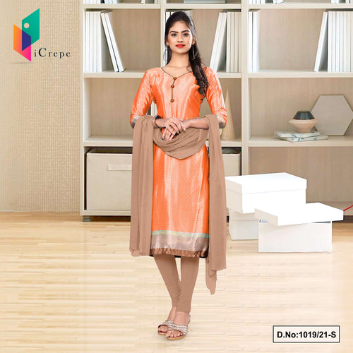 Peach Gray Women's Premium Italian Silk Crepe School Uniform Salwar Kameez  Peach Gray Women's Premium Italian Silk Crepe School Uniform Salwar Kameez