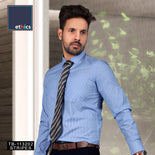 Blue Stripes Men's Cotton Plain Unstitched  Shirt Fabric For Corporate Uniforms  Blue Stripes Men's Cotton Plain Unstitched  Shirt Fabric For Corporate Uniforms