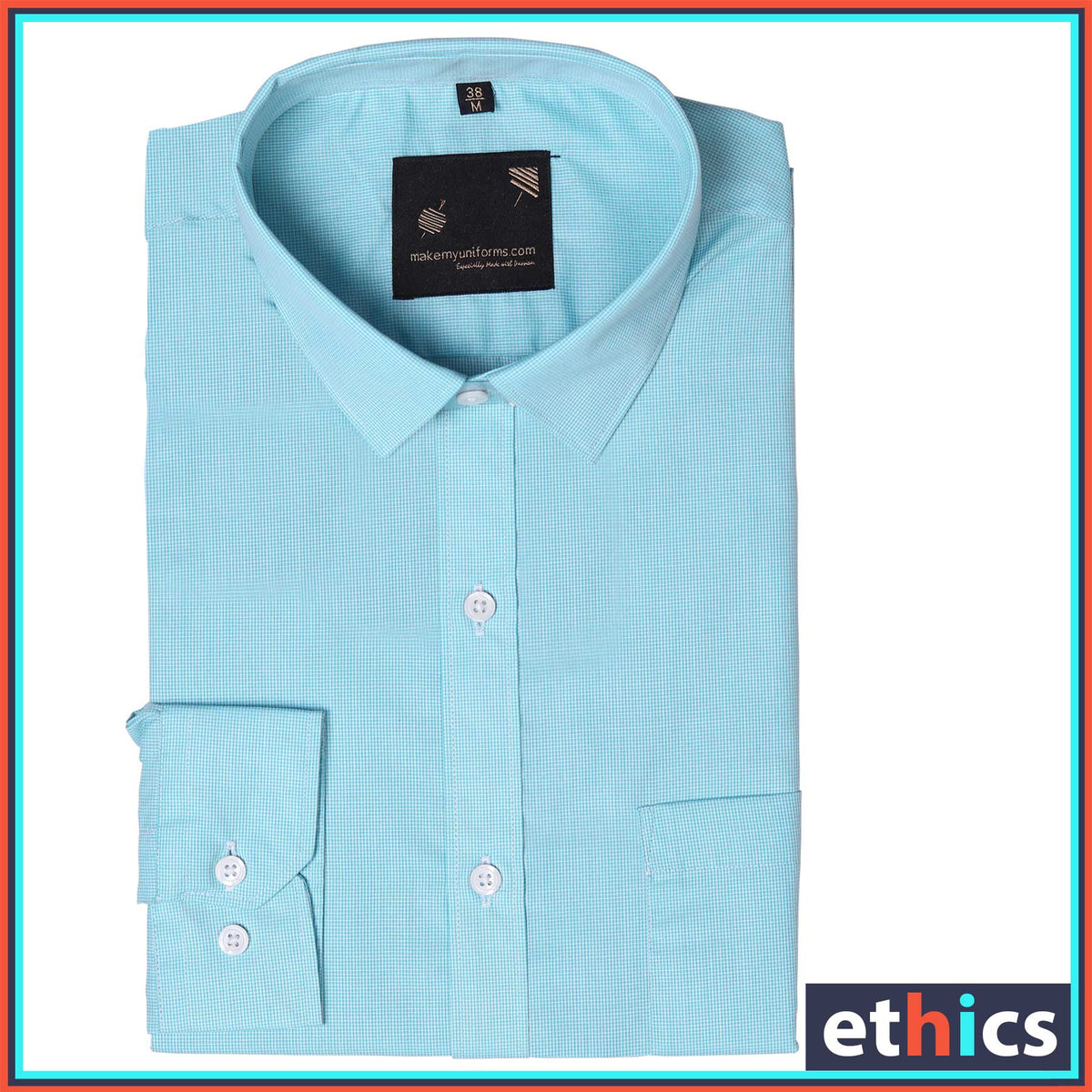 Sea Green Men's Formal Uniform Shirt For Corporate Office