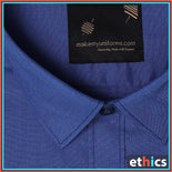 Solid Blue Mens Formal Uniform Shirt For Corporate Office Staff