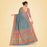 Orchid Pink Women's Premium Mulberry Silk Plain Gaala Border Air India Uniform Saree Orchid Pink Women's Premium Mulberry Silk Plain Gaala Border Air India Uniform Saree