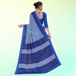 Turquoise Women's Premium Italian Silk Small Butty Nurse Uniform Saree  Turquoise Women's Premium Italian Silk Small Butty Nurse Uniform Saree