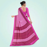 Levender pink Women's Premium Italian Silk Small Butty Industrial Uniform Saree  Levender pink Women's Premium Italian Silk Small Butty Industrial Uniform Saree