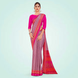 Maroon Women's Premium Italian Silk Small Butty Airline Uniform Saree Maroon Women's Premium Italian Silk Small Butty Airline Uniform Saree