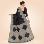 Navy Blue Women's Premium Mulberry Silk Plain Gaala Border Housekeeping Uniform Saree Navy Blue Women's Premium Mulberry Silk Plain Gaala Border Housekeeping Uniform Saree