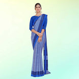 Royal Blue Women's Premium Italian Silk Small Butty Housekeeping Uniform Saree  Royal Blue Women's Premium Italian Silk Small Butty Housekeeping Uniform Saree