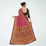 Navy Blue and Maroon Women's Premium Italian Silk Plain Gaala Border Office Uniform Saree Navy Blue and Maroon Women's Premium Italian Silk Plain Gaala Border Office Uniform Saree