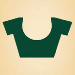 Turquoise Women's Premium Italian Silk Ikat Print Factory Workers Uniform Saree Turquoise Women's Premium Italian Silk Ikat Print Factory Workers Uniform Saree