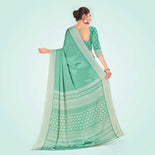 Onion Pink Women's Premium Silk Chiffon Small Butty Office Uniform Saree Onion Pink Women's Premium Silk Chiffon Small Butty Office Uniform Saree