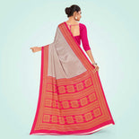 Pink and Rani Pink Women's Premium Silk Chiffon Small Butty Resort Uniform Saree Pink and Rani Pink Women's Premium Silk Chiffon Small Butty Resort Uniform Saree