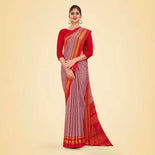 Maroon Women's Premium Italian Silk Small Butty Airline Uniform Saree Maroon Women's Premium Italian Silk Small Butty Airline Uniform Saree