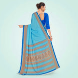 Pistachio and Botlle Green Women's Premium Manipuri Cotton Plain Gaala Border Office Uniform Saree Pistachio and Botlle Green Women's Premium Manipuri Cotton Plain Gaala Border Office Uniform Saree