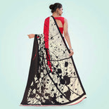 Grey and Turquoise Women's Premium Italian Silk Digital Print Uniform Sarees for School Teacher With Blouse Piece Grey and Turquoise Women's Premium Italian Silk Digital Print Uniform Sarees for School Teacher With Blouse Piece