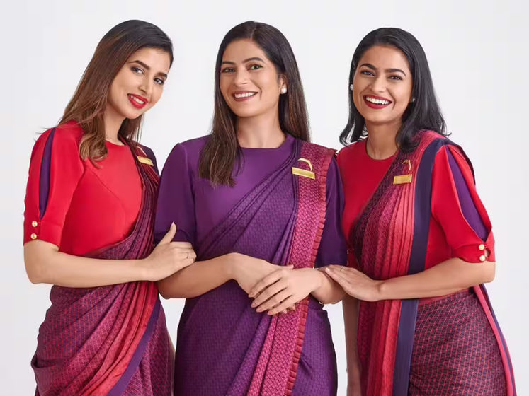 Sky-High Elegance: Manish Malhotra’s Exquisite Uniform Sarees for Air India Cabin Crew