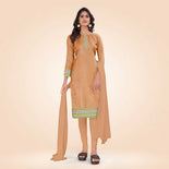 Grey Women's Premium Mulberry Silk Plain Gaala Border Factory Uniform Salwar Kameez