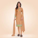 Pistachio Women's Premium Mulberry Silk Plain Gaala Border Teachers Uniform Salwar Kameez