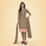 Yellow Women's Premium Mulberry Silk Plain Gaala Border Hospital Uniform Salwar Kameez