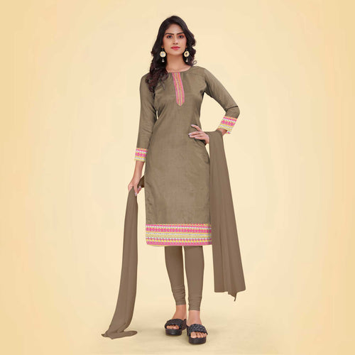 Yellow Women's Premium Mulberry Silk Plain Gaala Border Hospital Uniform Salwar Kameez