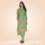 Grey Women's Premium Mulberry Silk Plain Gaala Border Factory Uniform Salwar Kameez