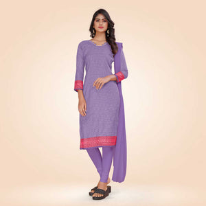 Light violet and Pink Women's Premium Mulberry Silk Small Butty Teachers Uniform Salwar Kameez