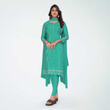 Maroon Women's Premium Silk Chiffon Ikat Print Security Uniform Salwar Kameez