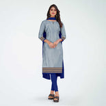 Pink and Rani Pink Women's Premium Silk Chiffon Small Butty Resort Uniform Salwar Kameez
