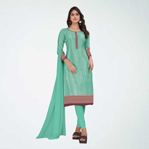 Grey and Navy Blue Women's Premium Silk Chiffon Small Butty Institution Uniform Salwar Kameez