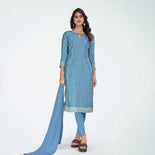 Grey Women's Premium Silk Chiffon Small Butty School Uniform Salwar Kameez