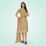 Sky Blue Women's Premium Silk Chiffon Small Butty Institution Uniform Salwar Kameez